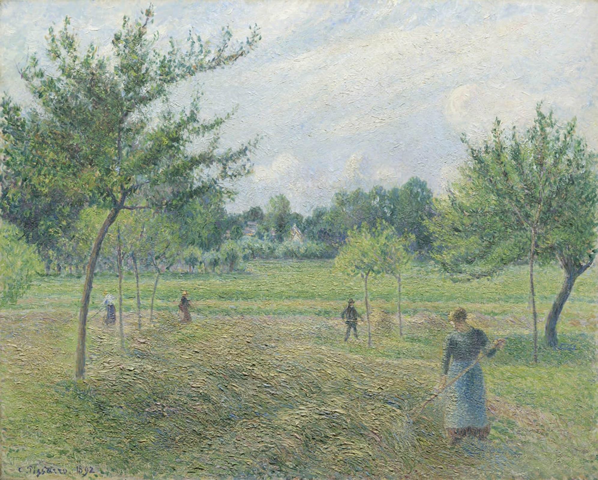 POSTERIIk Vintage Print Pop Art Landscape Artwork Heuernte in Éragny by Camille Jacob Pissarro Art Prints for Office Home Decor 60x90cm