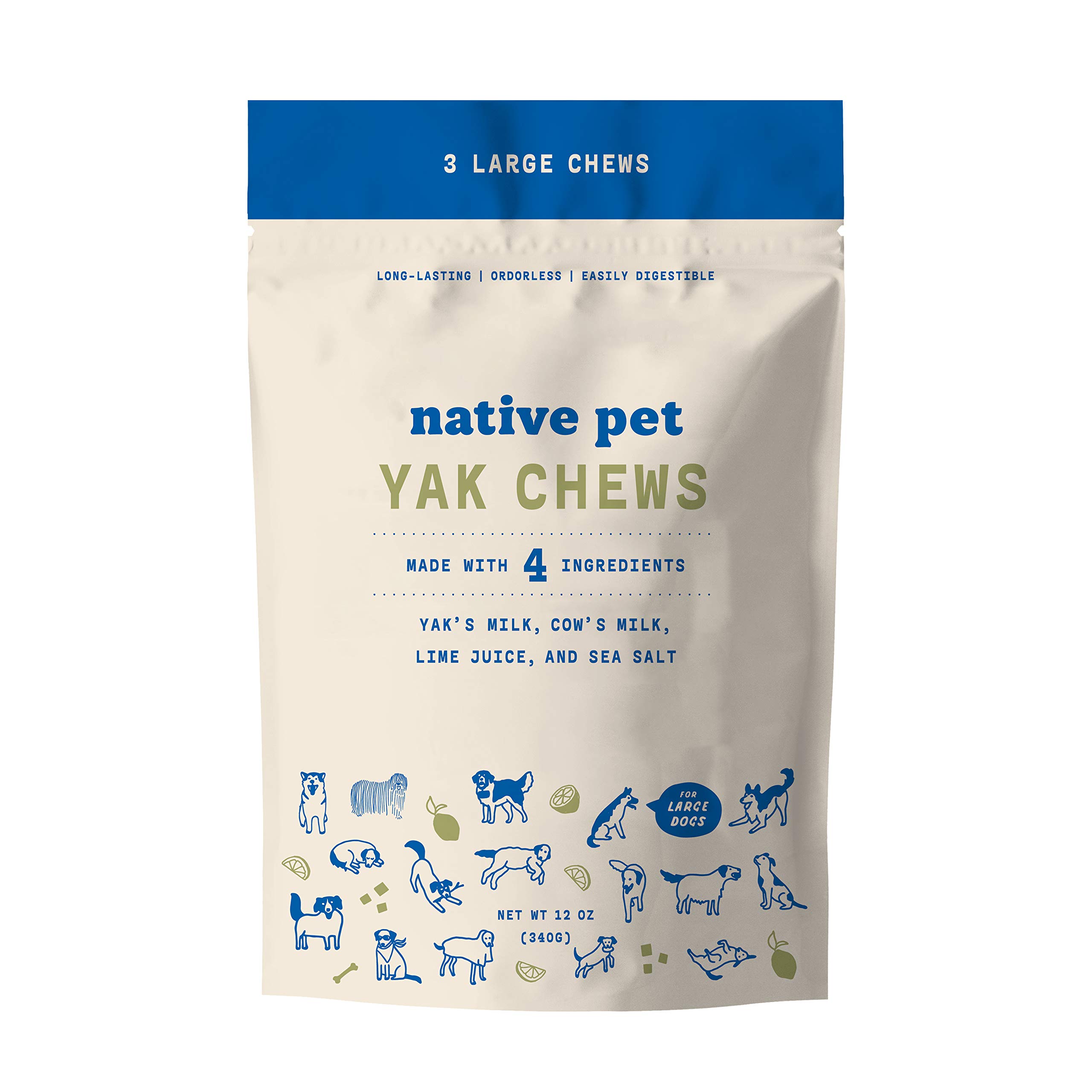 Buy Native Pet Yak Chews for Dogs (Small, Medium, Large, and XL