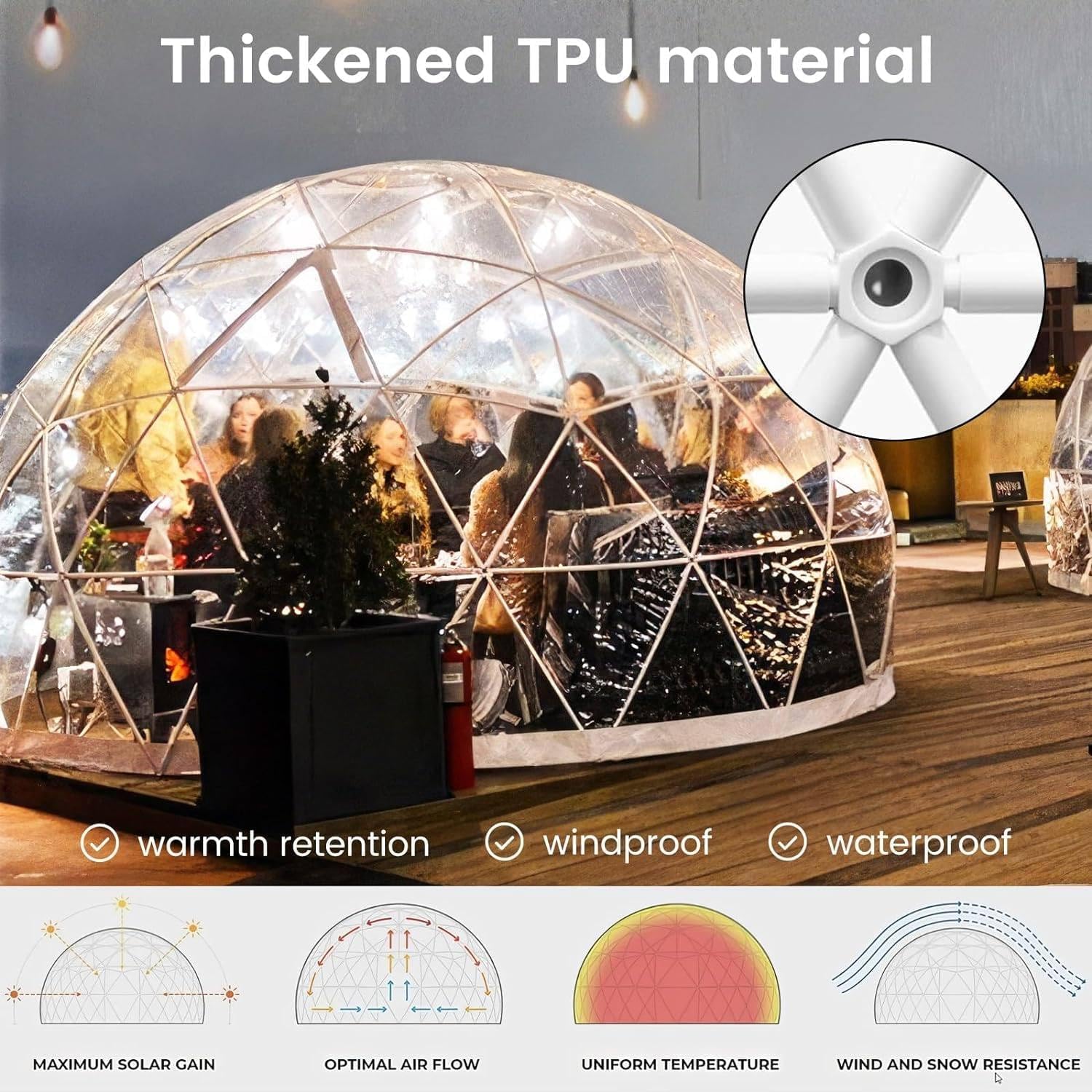 Namiot Ogrodowy Bubble Tent, Namiot Ogrodowy Bubble Tent, 12 Stóp Przezroczysty Namiot Kopułowy, Namiot Kempingowy W Szklarni, Wodoodporny Namiot Geodezyjny Do Użytku Na Zewnątrz