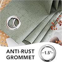 Vista 163 de H.VERSAILTEX Cortinas 100% opacas con aislamiento térmico, texturizadas, de lino, con bloqueo completo de calor y luz, para sala de estar y Negro