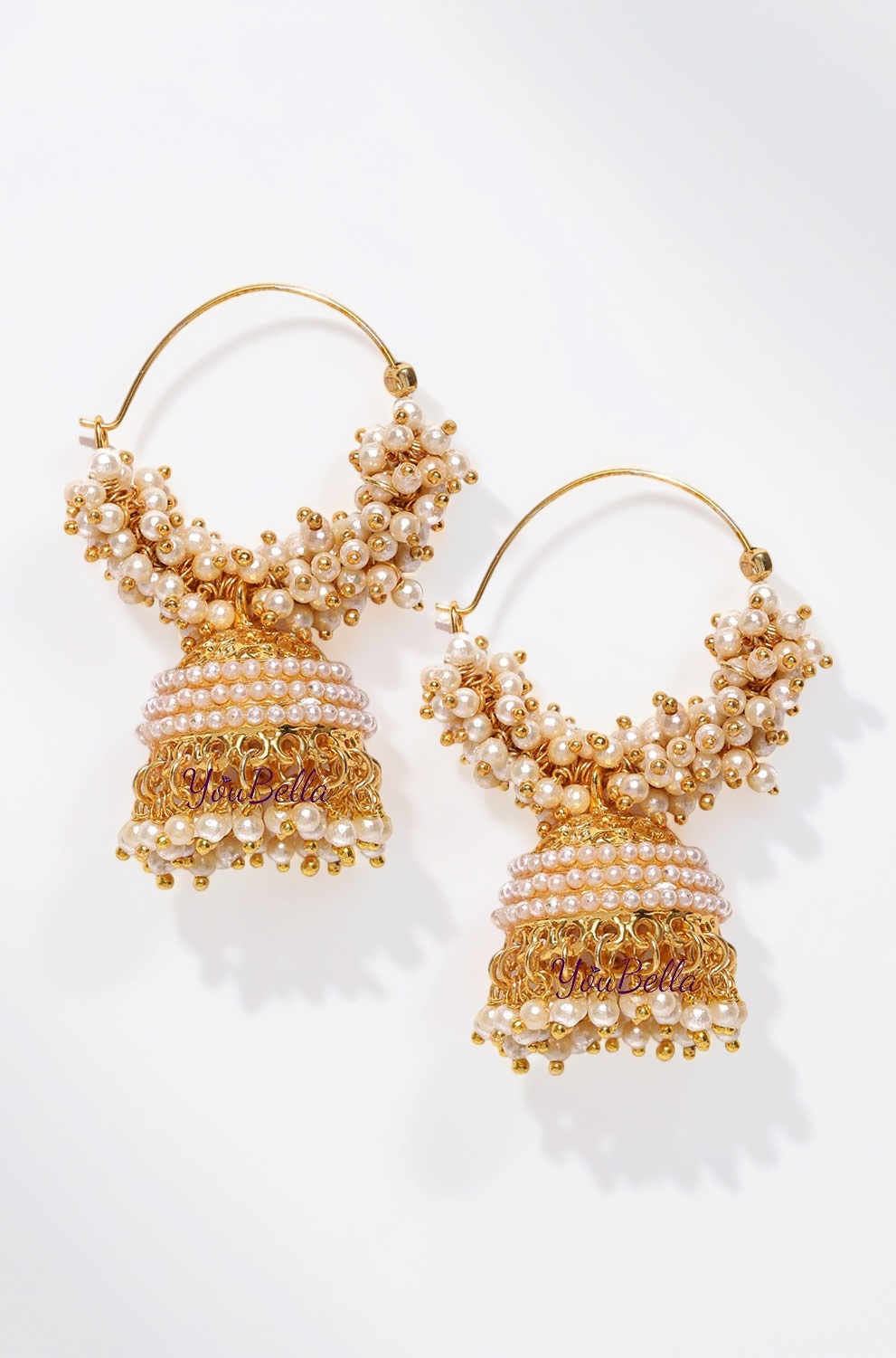 Fashion Jewellery Gold Plated Pearl Jhumka/Jhumki Earings for Women Traditional Earrings for Girls