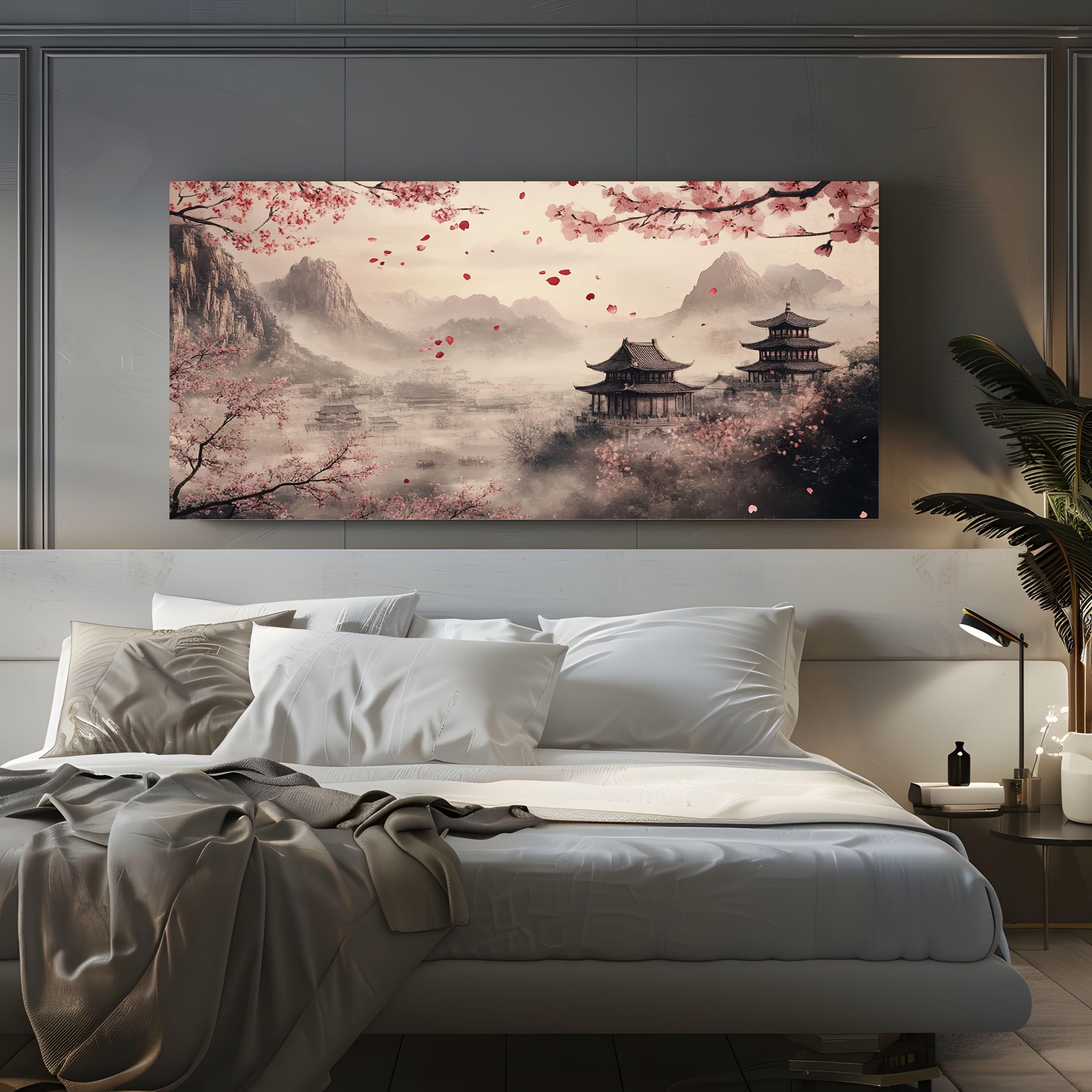 ZORYAN Moderne Wandbilder Japanische Kirschblüten Bilder XXL für Wohnzimmer