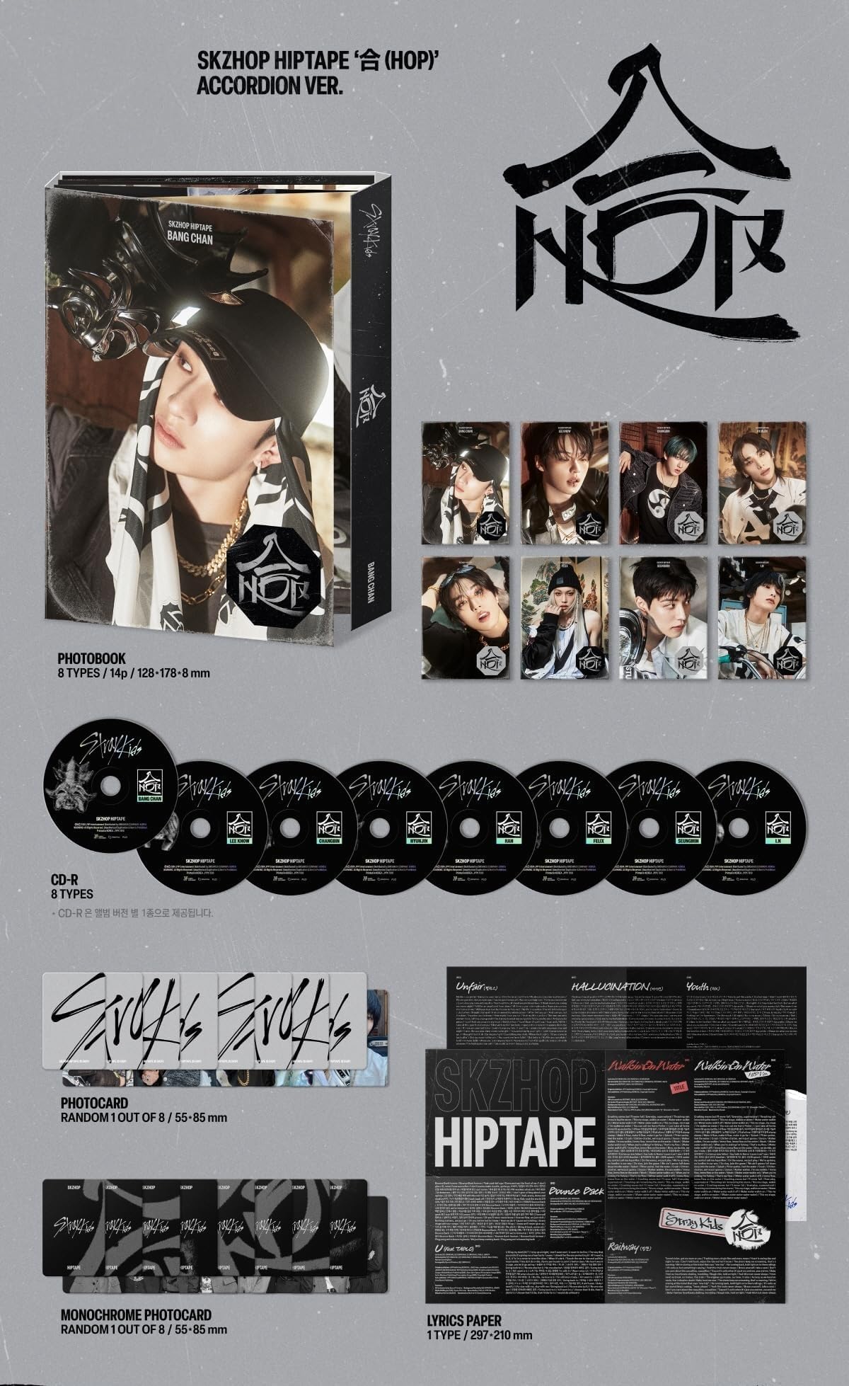 Stray-Kids - SKZHOP HIPTAPE HOP Accordion version CD+Pre-Order