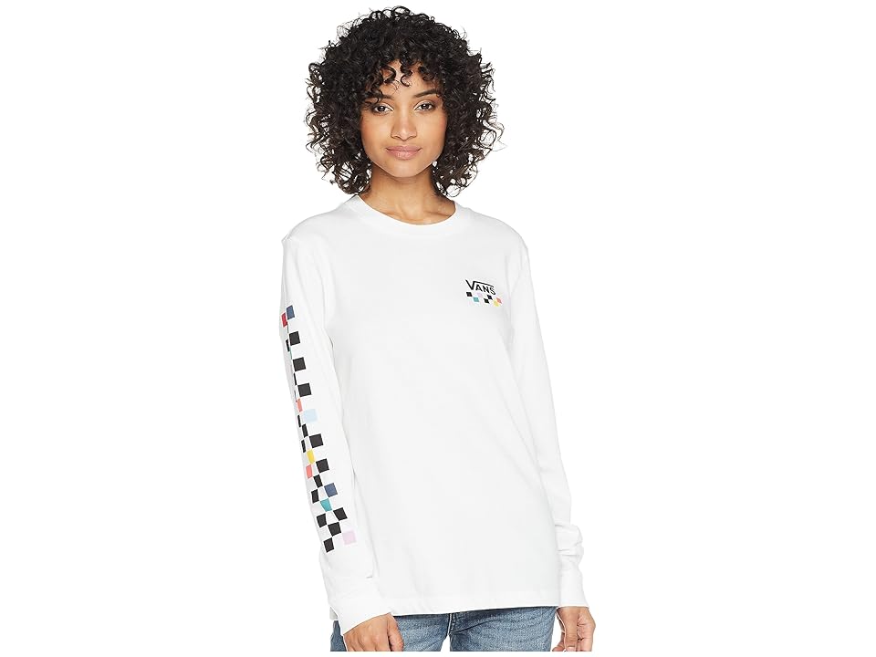 

Vans Party Checks Long Sleeve Boyfriend (White) Women's Clothing