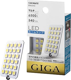 カーメイト(CARMATE) 車用 LED ルームランプ GIGA T10/T8×29/T10×31共通 6500K 540lm ホワイト BW245