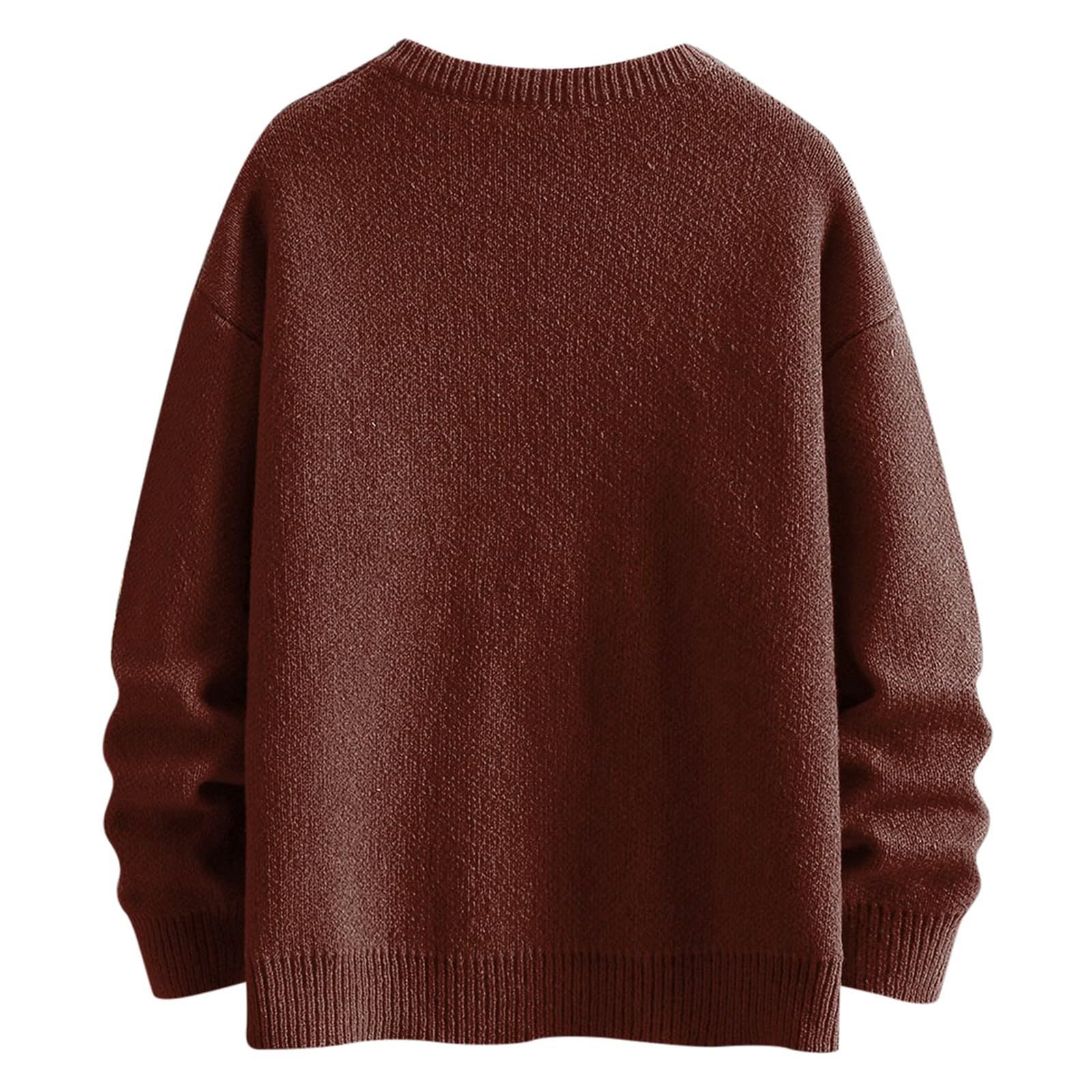 Generisch Jersey de Navidad para hombre, cómodo de Navidad, manga larga, informal, diseño navideño, cuello redondo, suéter de invierno feo