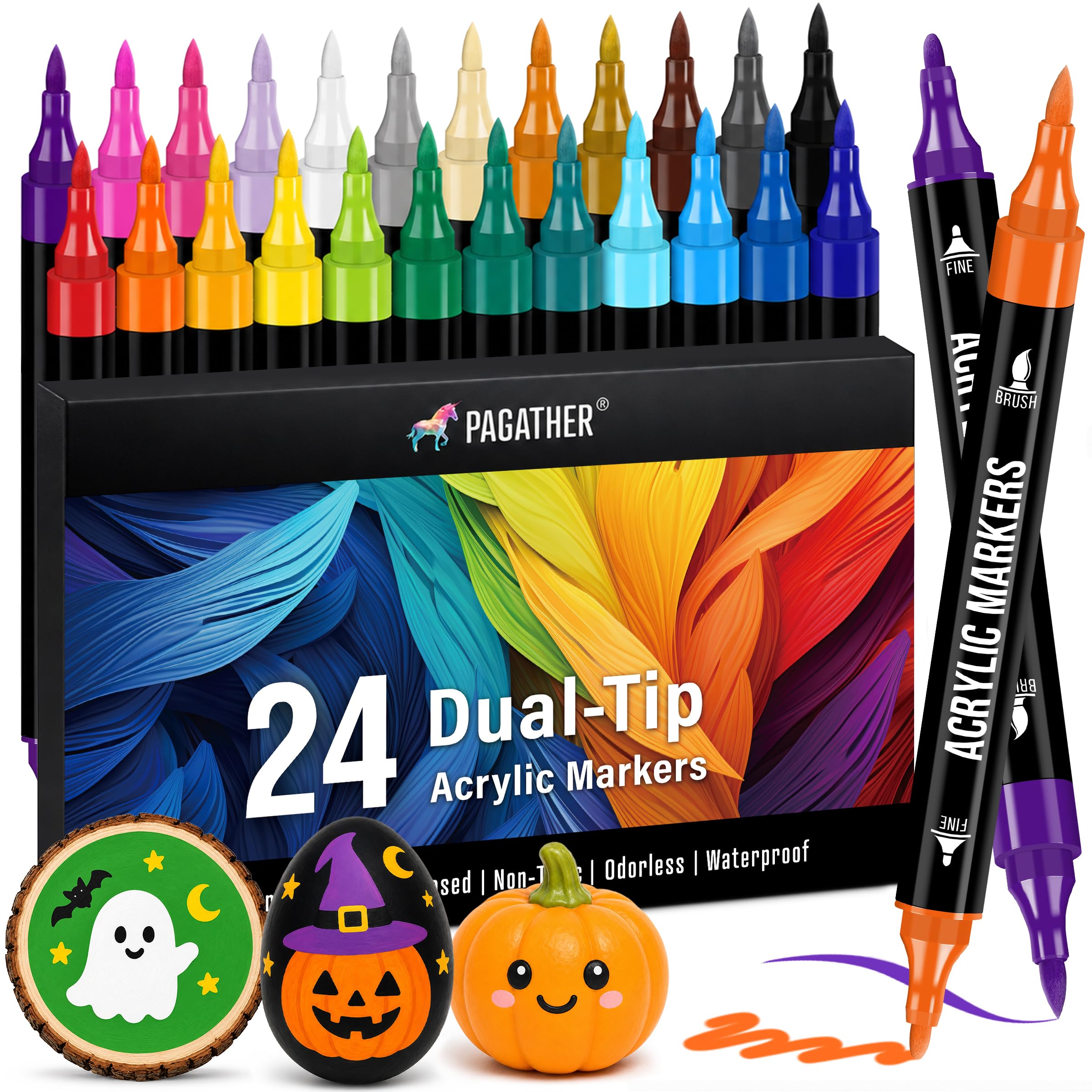 Pagather Acrylic Paint Markers - 72 Colors -9