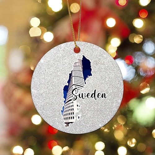 Vista 31 de Christmas Round Ornament South Africa Lands Ceramic Keepsake Visitor Souvenir 3 Inch with Gold String Hometown City Pride Home Decorations Christmas