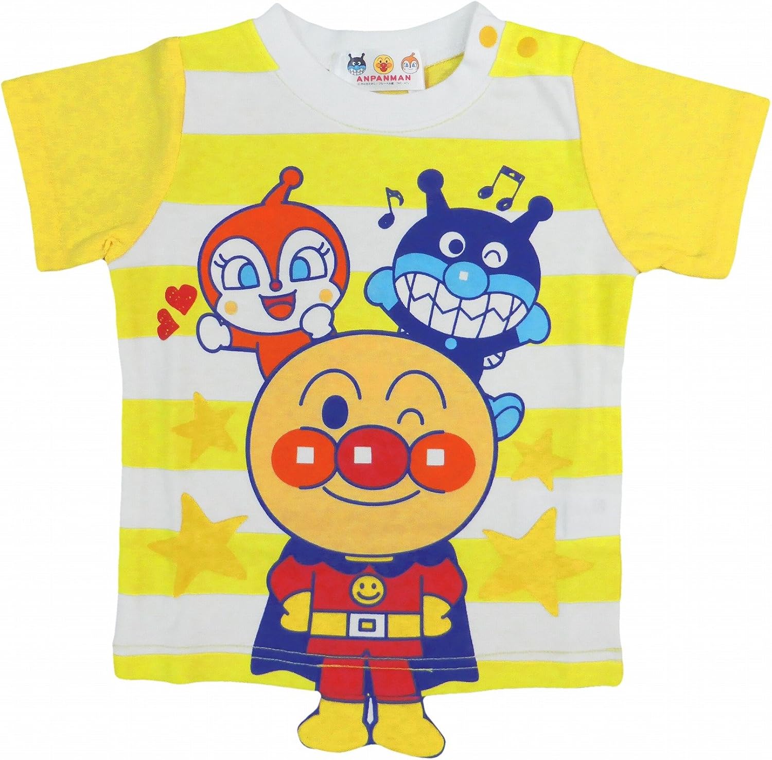 Amazon Co Jp バンダイ Bandai 半袖tシャツ アンパンマン ベビー 肩ボタン付 イエロー 95 服 ファッション小物