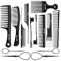 Vista 9 de Juego de peines profesionales SalonSilk para cabello natural rizado negro para damas