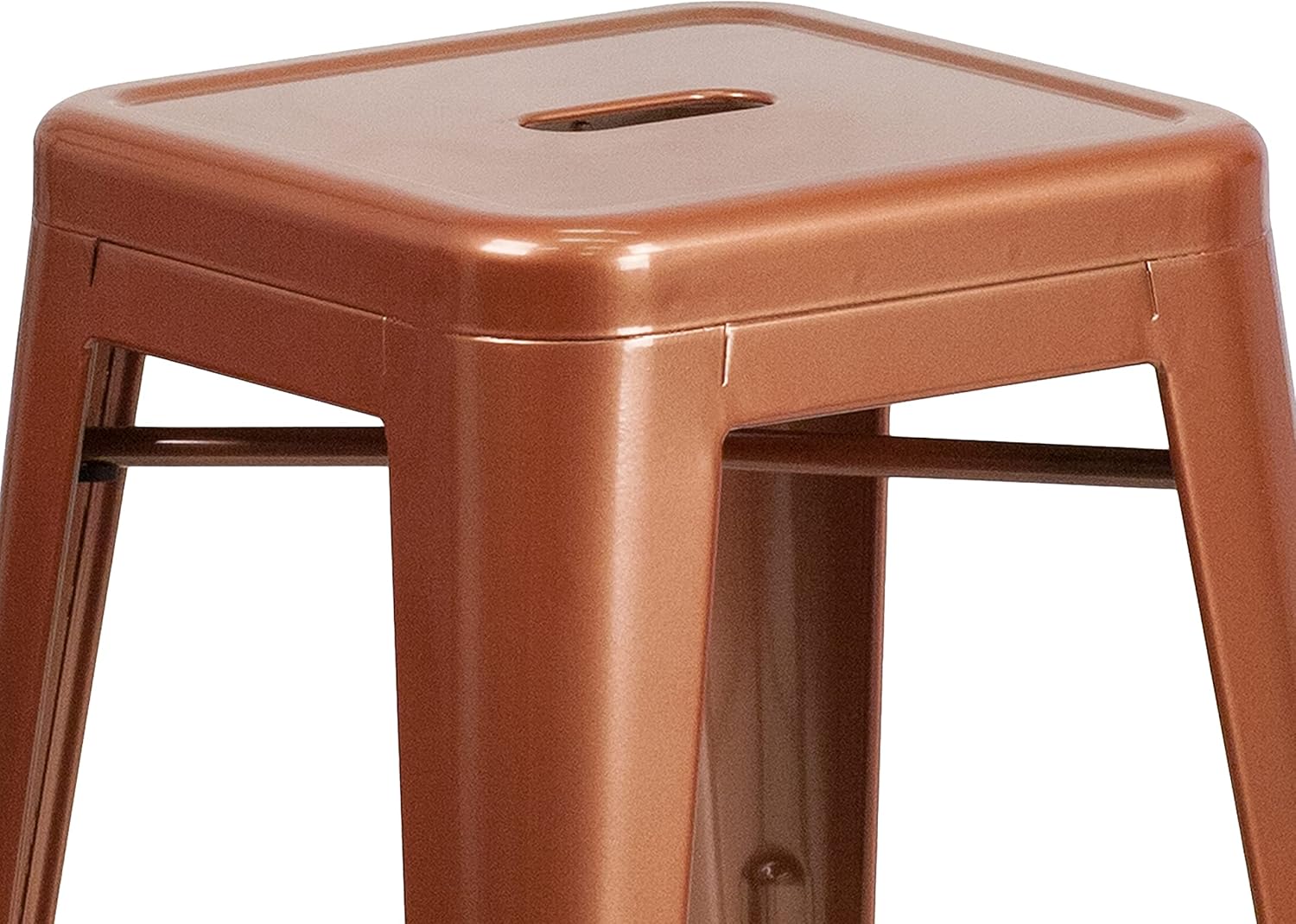 BizChair Commercial Grade 24" H Backless Copper Indoor-Outdoor Counter Height Stool