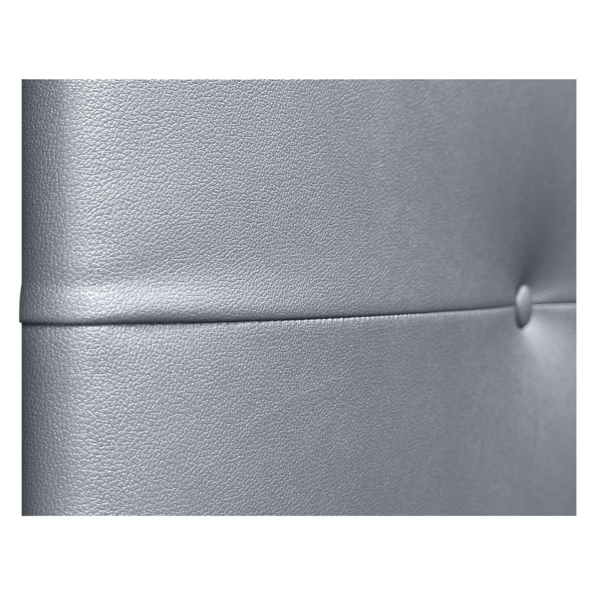 DHOME Cabecero Cabezal tapizado en Polipiel o Tela AQUALINE con Patas cabeceros Cama (Polipiel Plata,135x105cm (Camas 120/135/140))