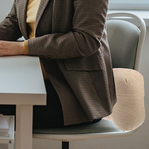 Miniatura 9 de GLEAVI Cojín lumbar para asiento de coche, almohada lumbar para oficina, soporte de cintura de algodón, cojín de apoyo para la espalda