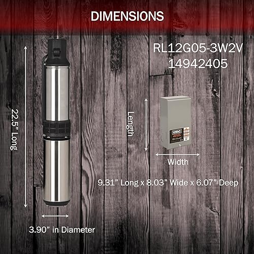 Miniatura 2 de Red Lion RL12G05-3W2V Bomba sumergible para pozos profundos con caja de control 12 HP, 12 GPM, 3 cables, 230 voltios, acero, 14942405