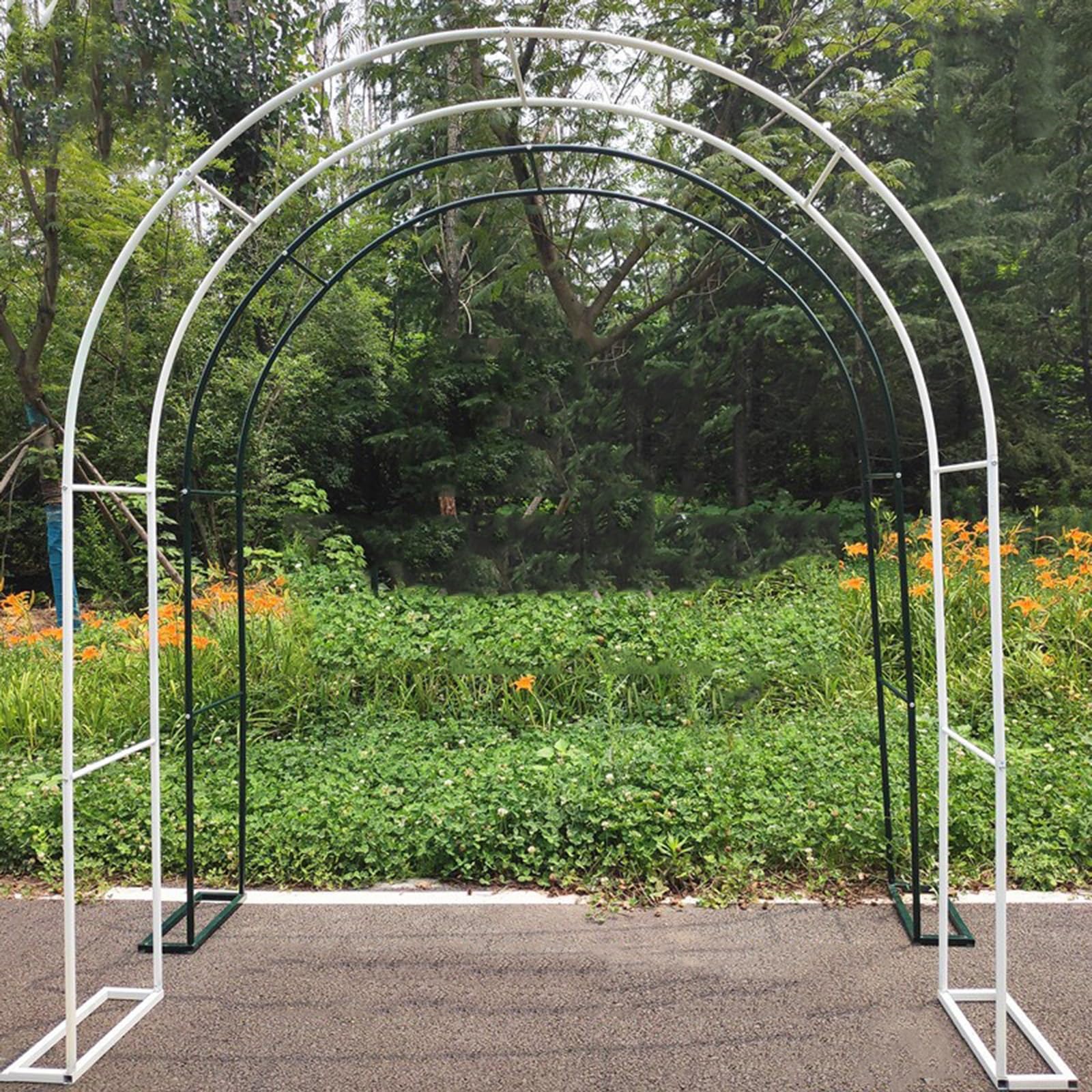 YAVYAV Metal Garden Arbor Arch, 2.4m High Garden Arch, Indoor/Outdoor Wedding Arch, For Climbing Plants Support Archway Garden Decoration, Easy To Install(Black,310x220x40cm)
