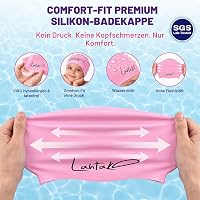 Lahtak Gyerek Úszósapka Hosszú Hajra - Komfort Szilikon Fürdősapka Lányoknak és Fiúknak Fonathoz, Göndör és Dreadlock Hajhoz - Laza Illeszkedés, Rose Quartz, S-es Méret 3