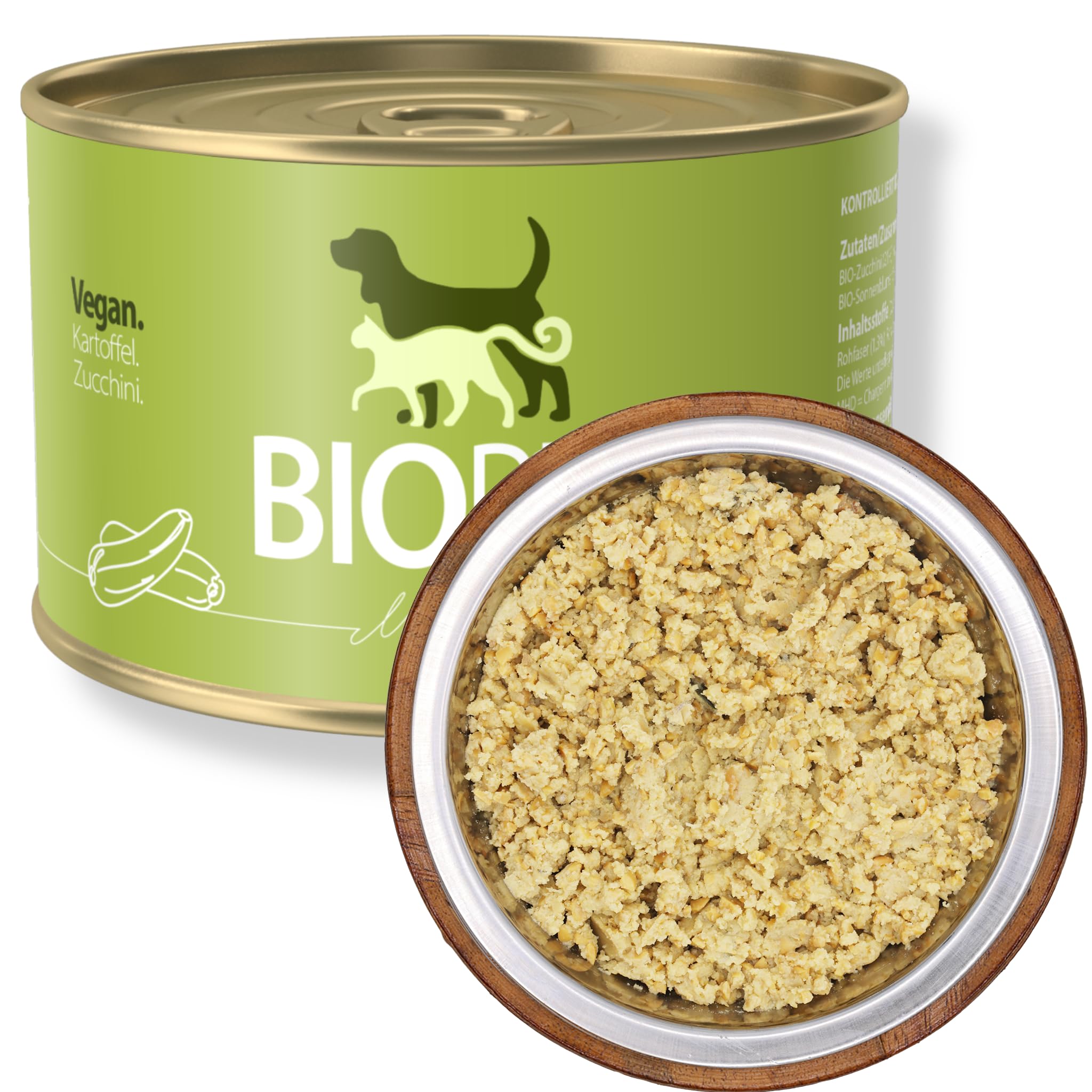 BIOPUR Bio Premium Hundefutter Vegan, Kartoffel & Zucchini 12x400 g – Nassfutter in 100% Bio-Lebensmittelqualität für Hunde