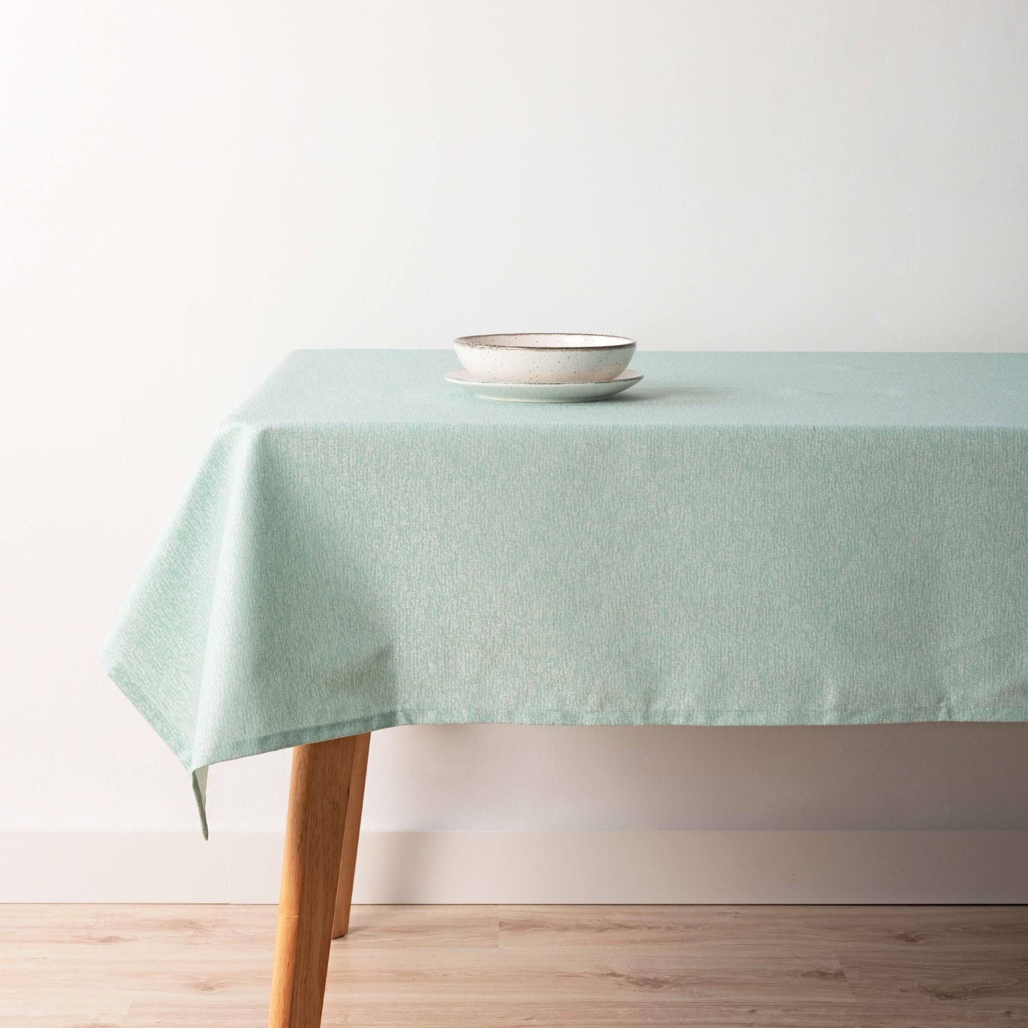 BELUM | Mantel Antimanchas Jacquard Tamaño 200x155 cm - Mantel Antimanchas Tacto Extrasuave Color Turquesa - Mantel Tejido 70% algodón - 30% Poliester Modelo 000-068