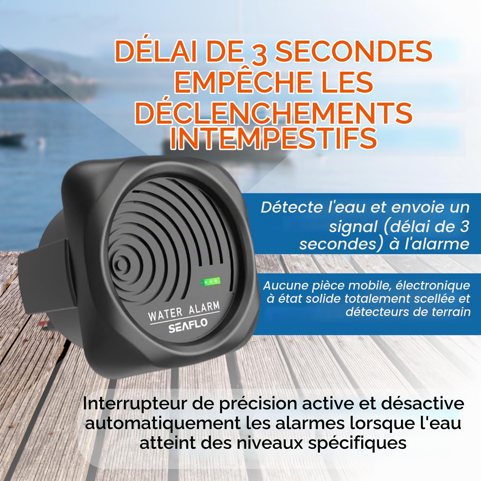 SEAFLO Système d'alarme de cale de niveau d'eau élevé 12V