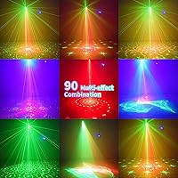 Vista 3 de Luces de fiesta de escenario de discoteca para DJ, efecto de luz láser del norte, iluminación estroboscópica LED RGB activada por sonido con control