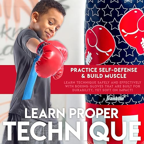 Miniatura 6 de Franklin Sports Future Champs - Mini juego de boxeo para niños, incluye guantes de boxeo para niños, saco de boxeo y soporte de atasco de puerta con