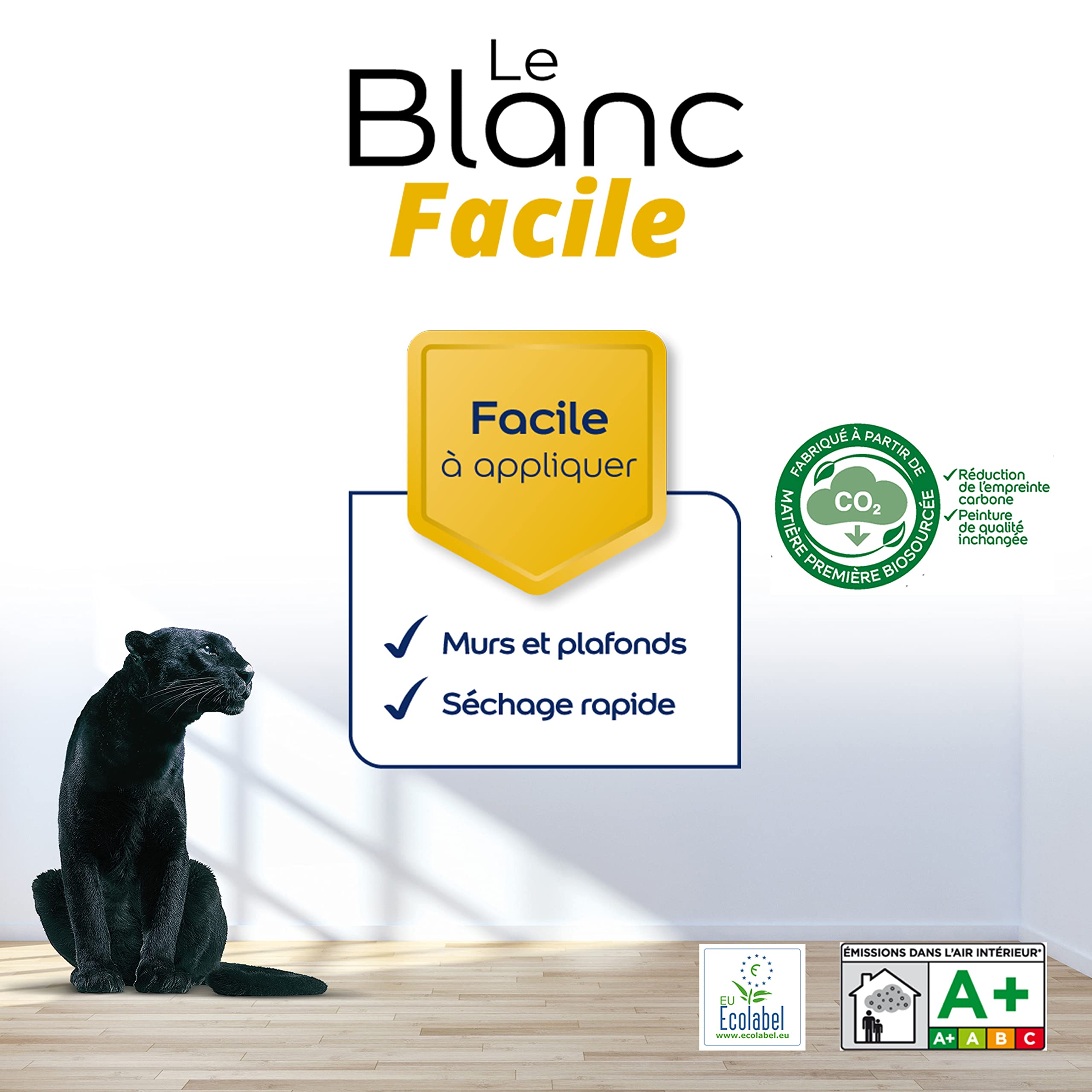 Dulux Valentine Le Blanc Facile - Peinture Intérieure Murs, Plafonds, Boiseries - Facile à appliquer - Satin Blanc 10 L