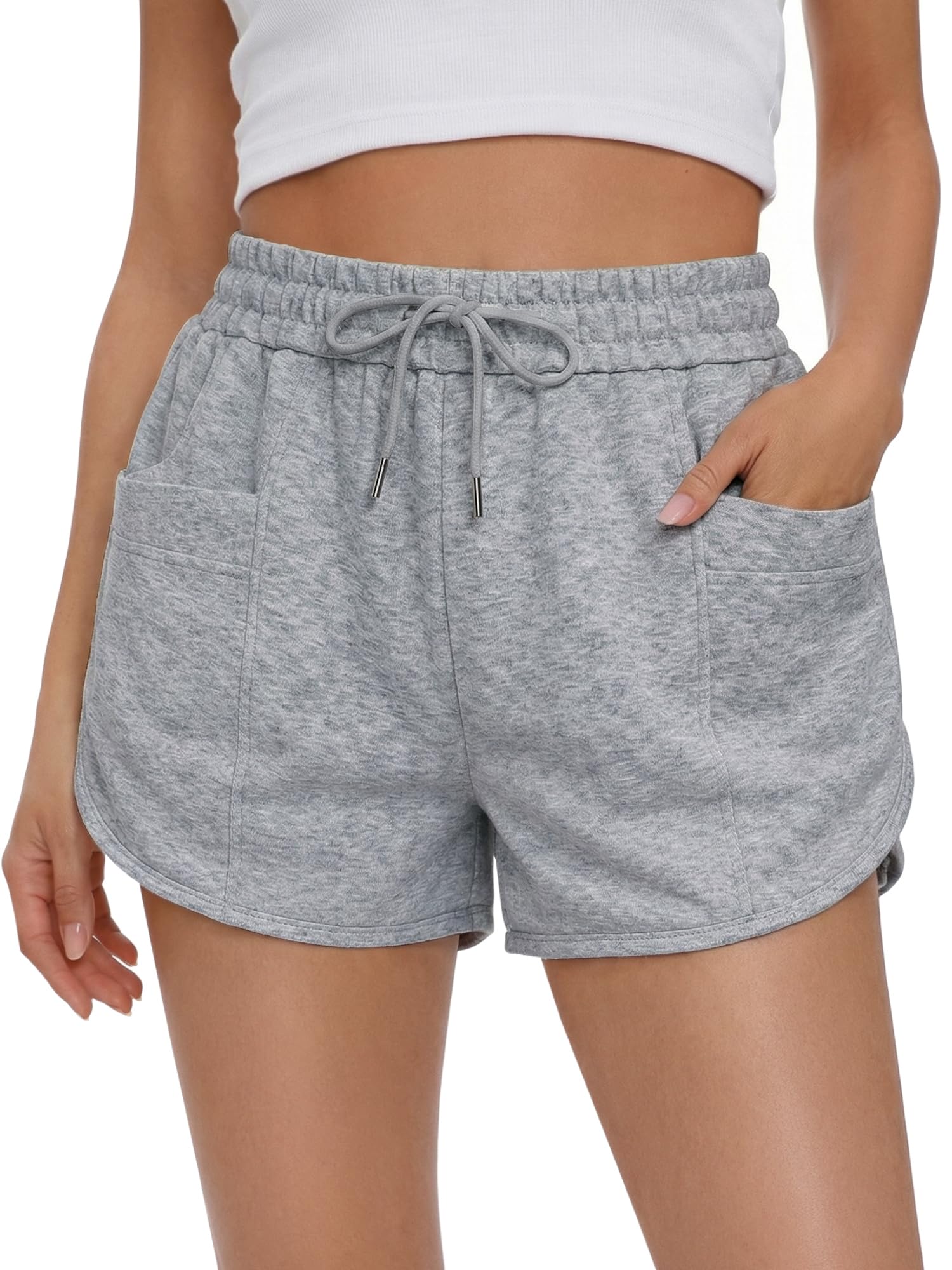 StylSense Kurze Hose Damen Sommer Sport Shorts Laufhose Sporthose Damen Kurz High Waist Running Laufshorts mit Taschen