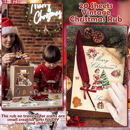 Miniatura 5 de Honoson 20 hojas de transferencia para manualidades y muebles, calcomanías de transferencia para el día de San Valentín, diseño de gnomo de corazón,