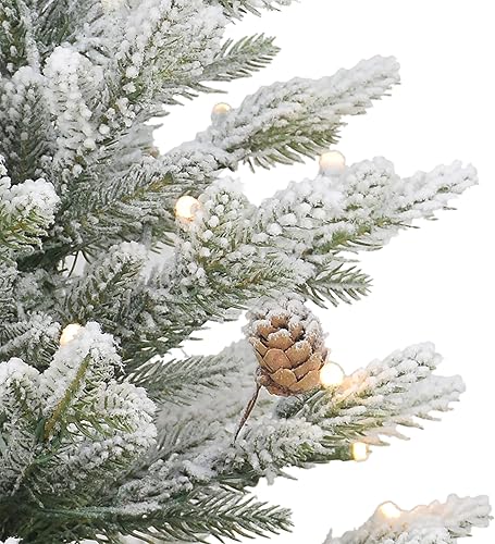 Miniatura 8 de Puleo International Árbol de Navidad artificial preiluminado de 2 pies con 35 luces en base dorada, verde