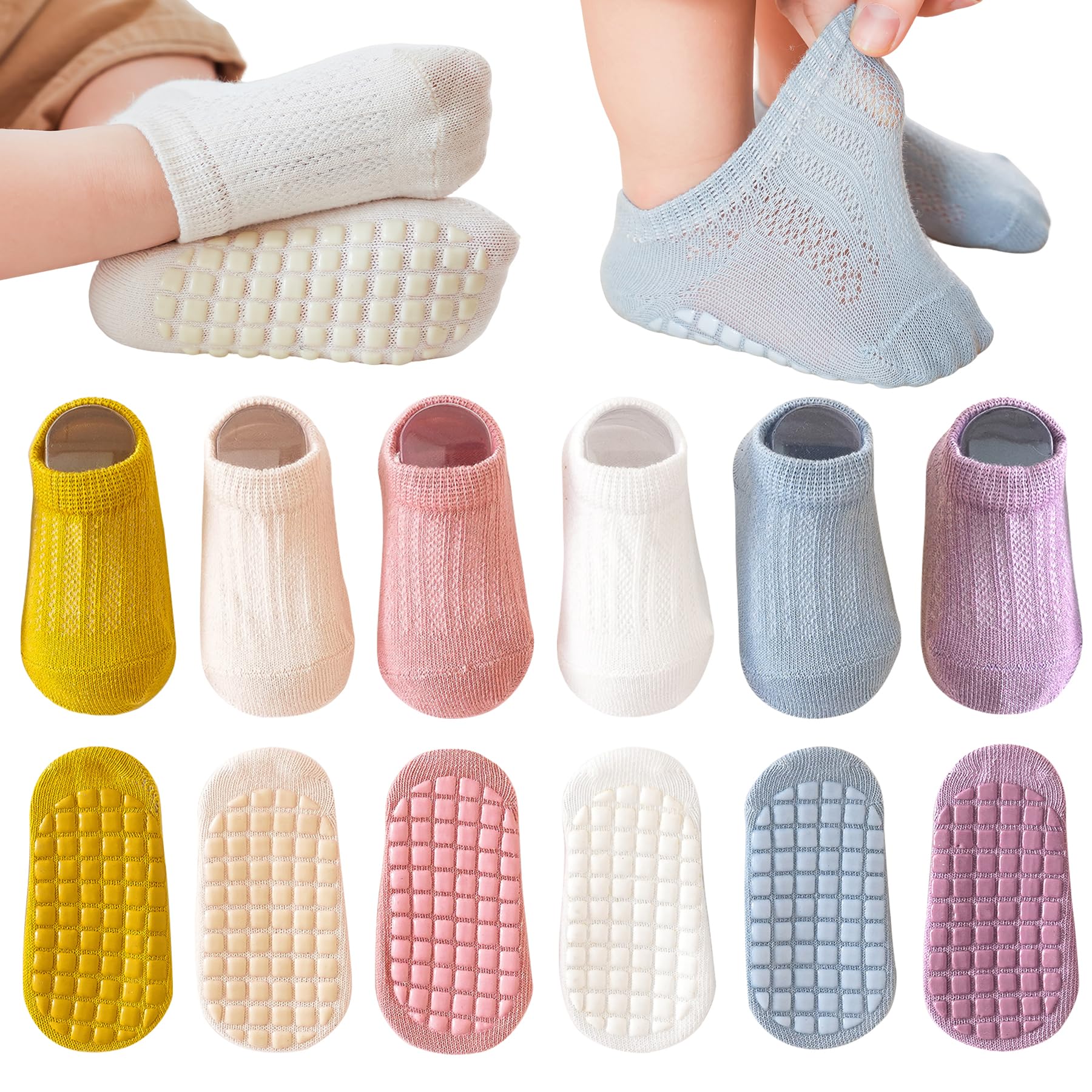 Bebé Antideslizante Tobillo Calcetines De Dibujos Animados Lindo Agarre Calcetines Para Bebés Niños Niños Niñas Multicolores 6 Par — view 10