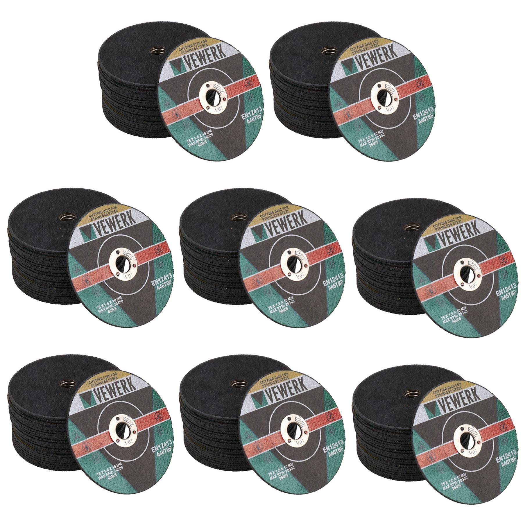 Discos de corte de acero inoxidable de 75 mm para herramienta de corte de aire de 1,6 mm, paquete de 200