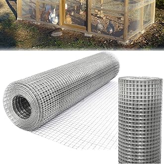 1"x1" Welded Wire Mesh Galvanised Rodent Proofing Wire Metal Mesh Roll Aviary Fence Chicken Run Rabbit Hutch Coop Pet Outdoor Garden Netting for Vegetables, Fruits, Animal & Craft Projects(915mmX15m)