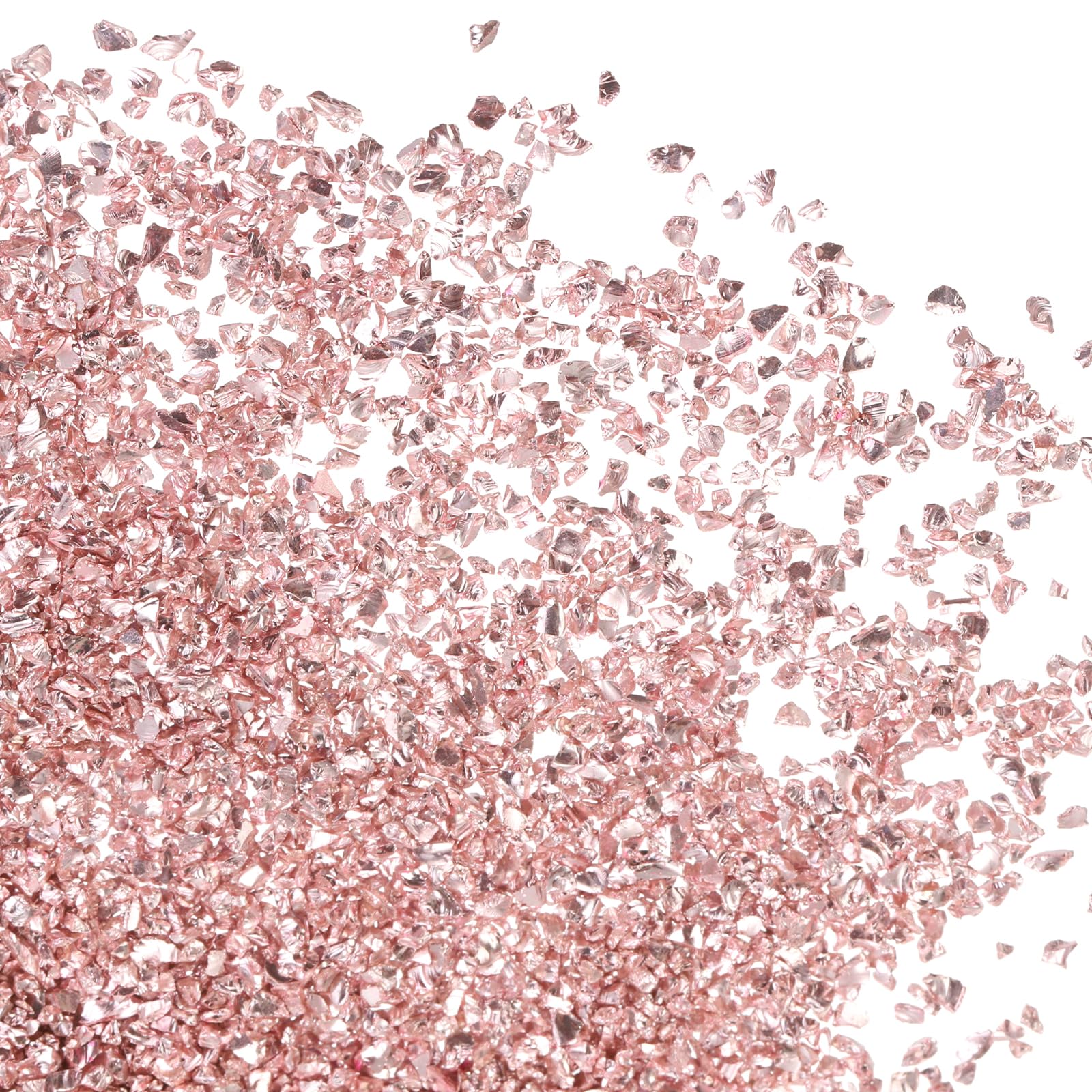 PATIKIL 200g Crushed Glass Glitters, 2-4 mm Colorful Irregular Chips, Chunky Glitters Stones for Nail Art DIY Craft Jewelry Pink