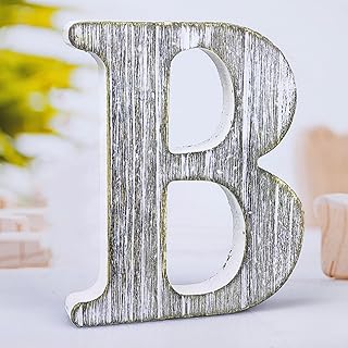 8 Inch Wood Letters Unfinished Rustic Wood Letters for Wall Decor Decorative Standing Letters Slices Sign Board Decoration for Craft Home Party Projects (B)
