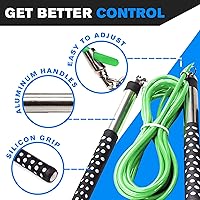 Vista 2 de Cuerda de boxeo Freestyle de DYNAPRO con asas largas para un mejor control, ajustable a cualquier altura, estilo libre, doble bajo, crossovers, HIIT