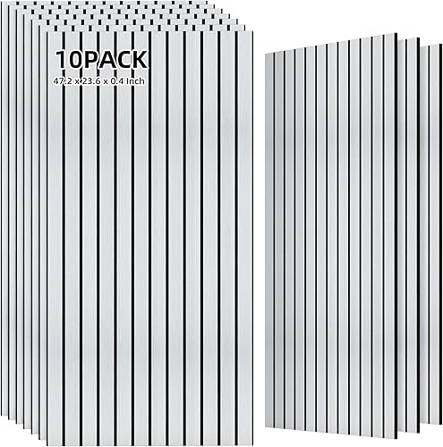 Miniatura 12 de Paquete de 10 paneles acústicos grandes, paneles de espuma a prueba de sonido de 48 x 24 x 0.4 pulgadas para paredes, paneles premium de