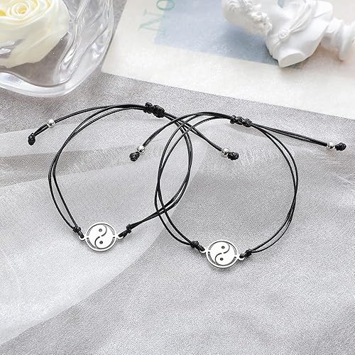 Miniatura 5 de Pulseras de amistad para mejores amigas, pulsera a juego con corazón, mariposa, tortuga, regalos para hermana, joyería hecha a mano para mujeres y