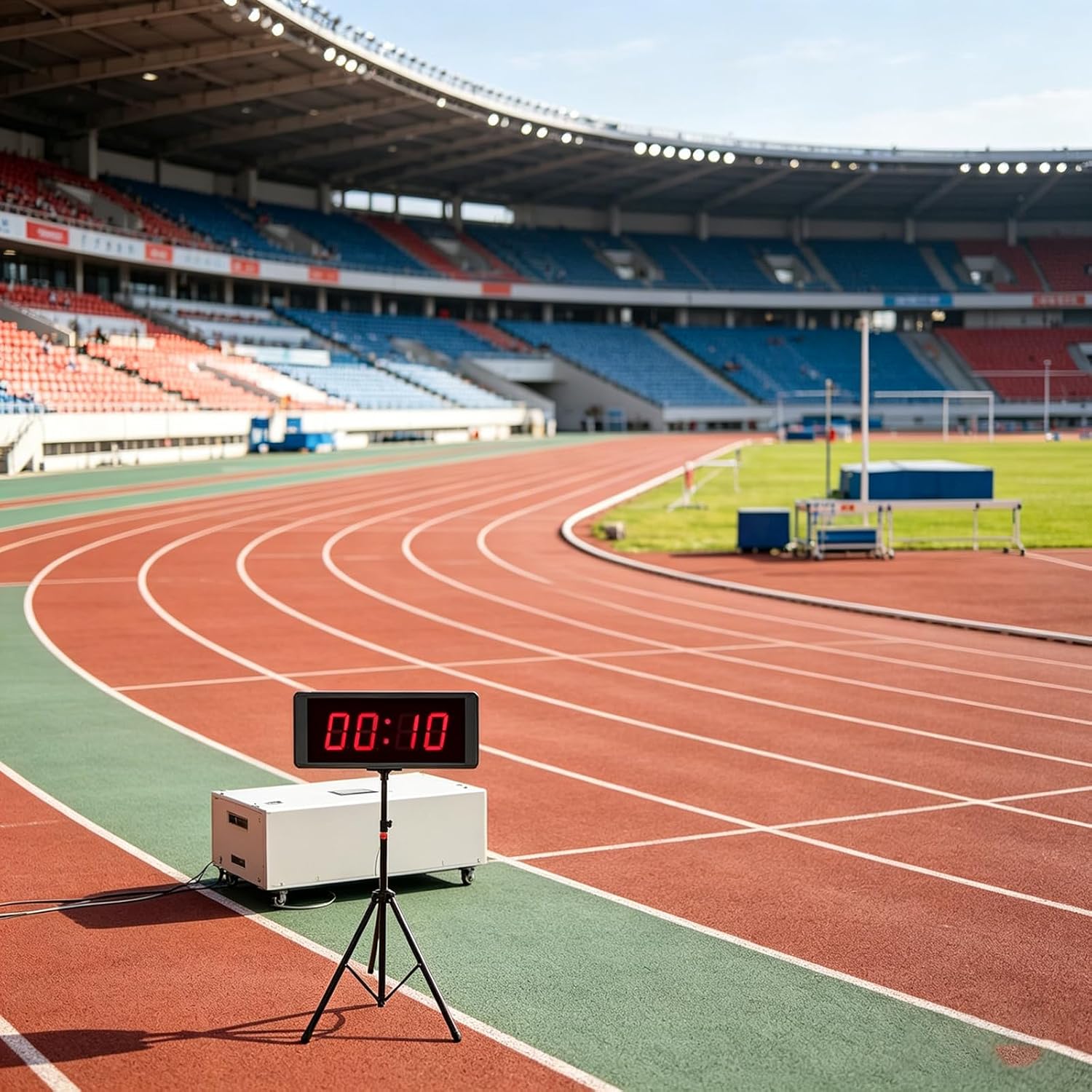 1.5in Digital Led Counter, Double-Sided Clock Timer with Remote Control, 20 Groups of Segmented Memories Saving, Countdown, Cycle Timing, for Running Race Gym Event