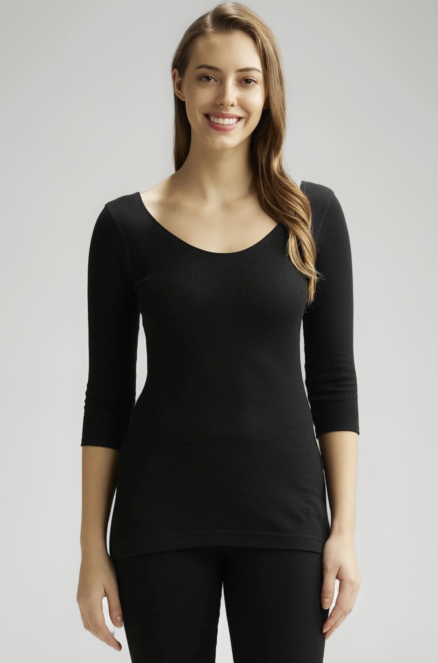 Jockey Women's Super Combed Cotton Rich Three Quarter Sleeve Thermal Top with StayWarm Technology