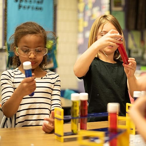 Miniatura 4 de Steve Spangler's - Tubos de ensayo de plástico grandes y estante, 6 botellas y 1 estante