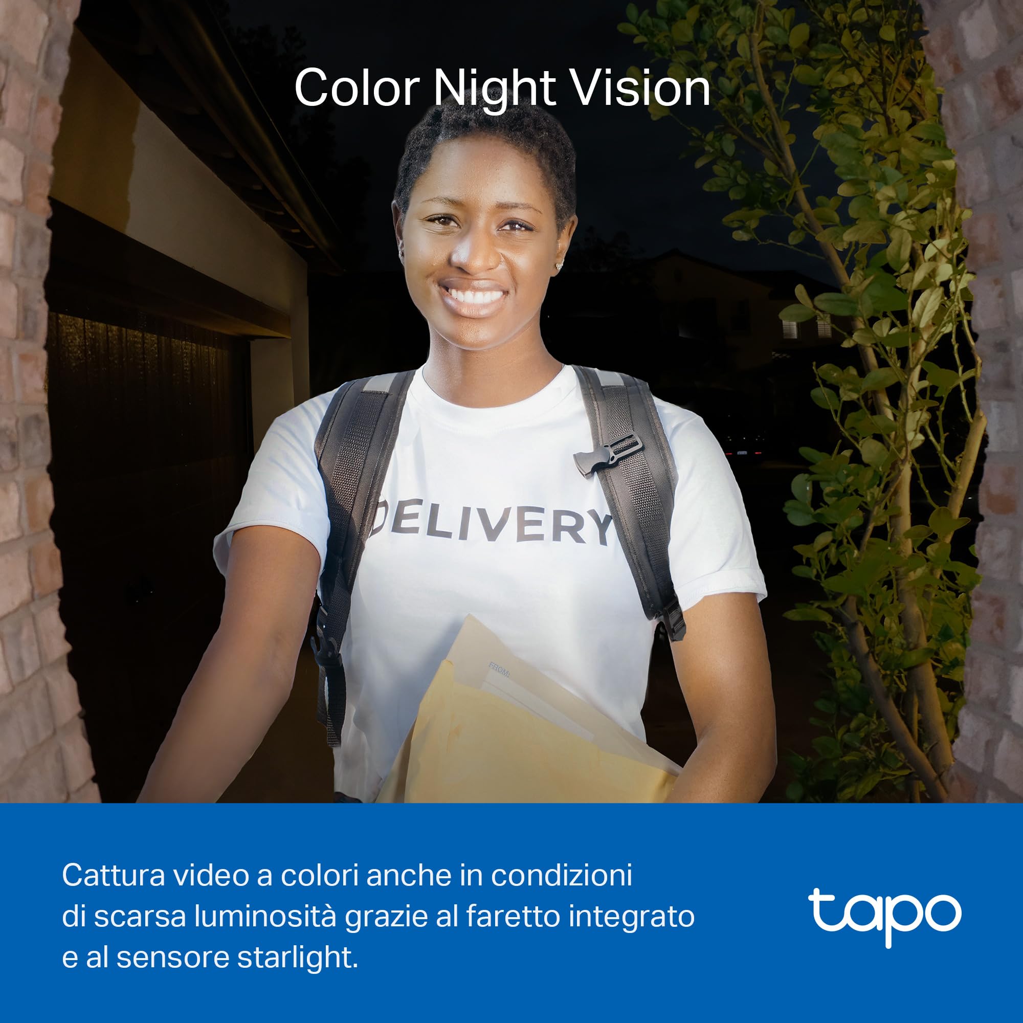 Tapo D230S1 Video Doorbell Campanello, Visualizzazione Live 2K 5MP, Visione Notturna a Colori, Campo Visivo Ampio, Rilevamento Intelligente, Batteria Lunga, IP64 Impermeabile, Alexa