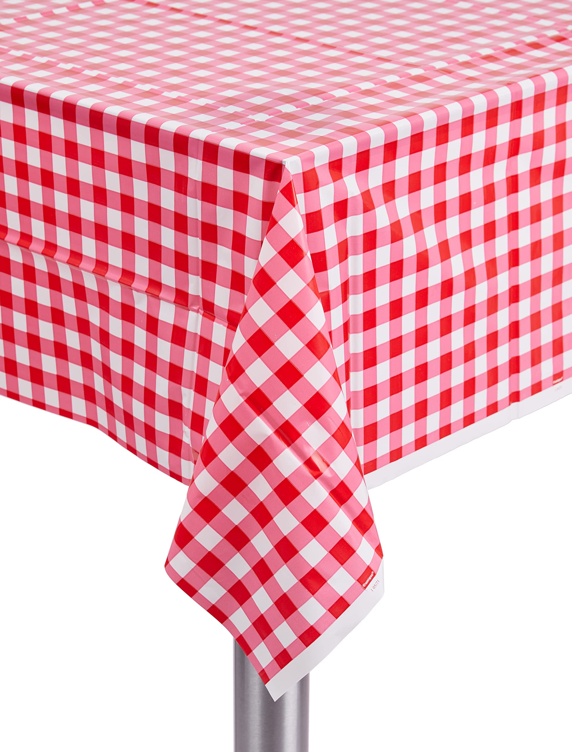 UniqueRectangular Plastic Table Cover,Red,54" x 108",50271