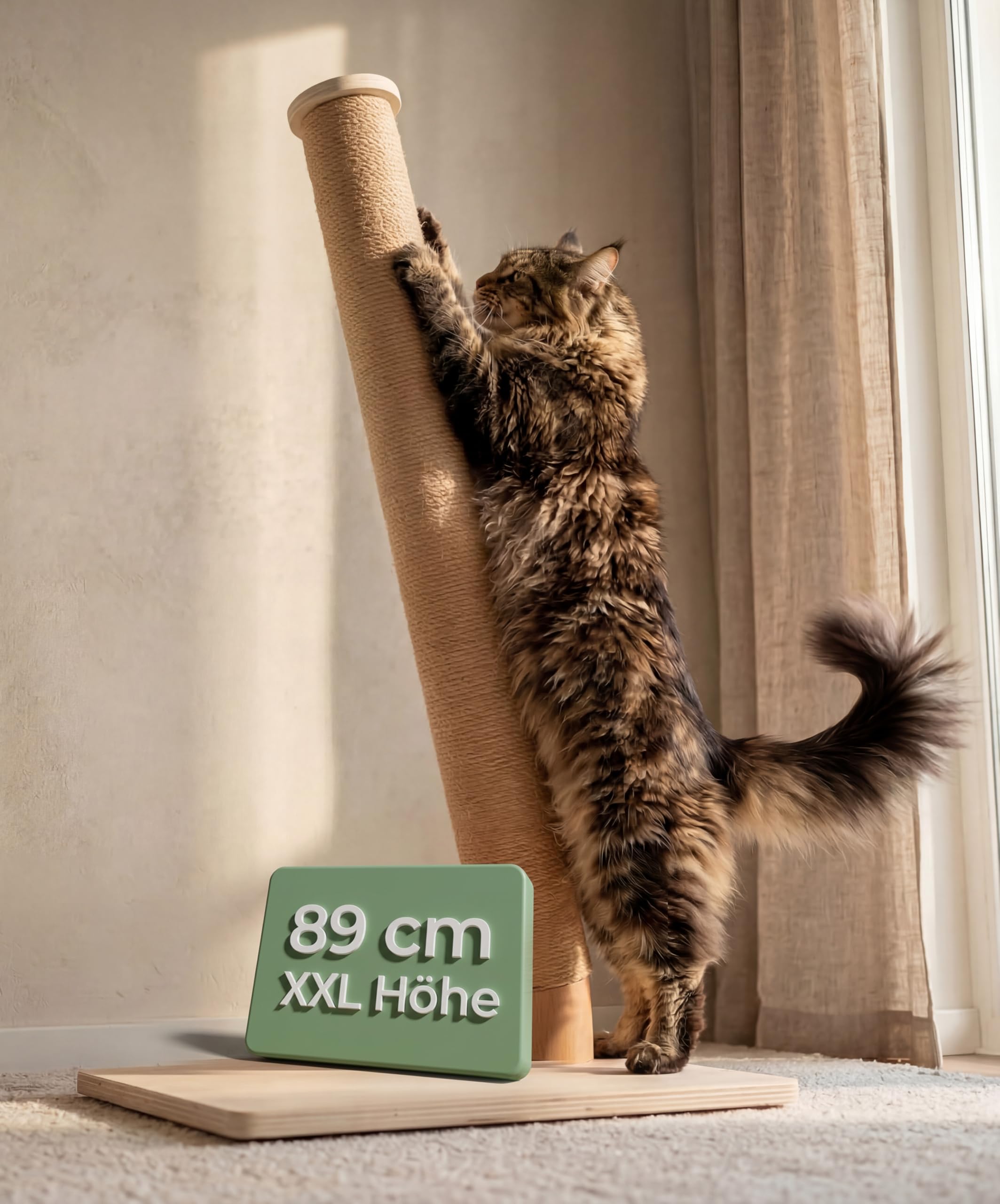WOOWOOD Tiragraffi per gatti – Estremamente stabile – Tiragraffi XXL – Tiragraffi per gatti piccoli e grandi – Gatto Scratching Post, torre di gatto, tiragraffi per gatti in robusto sisal, 83 cm
