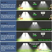 Vista 4 de ropelux Luces Solares para Exteriores, 6000LM Luces para Exteriores con Sensor de Movimiento Paneles Solares Dobles Grandes, IP65 Resistente al Agua
