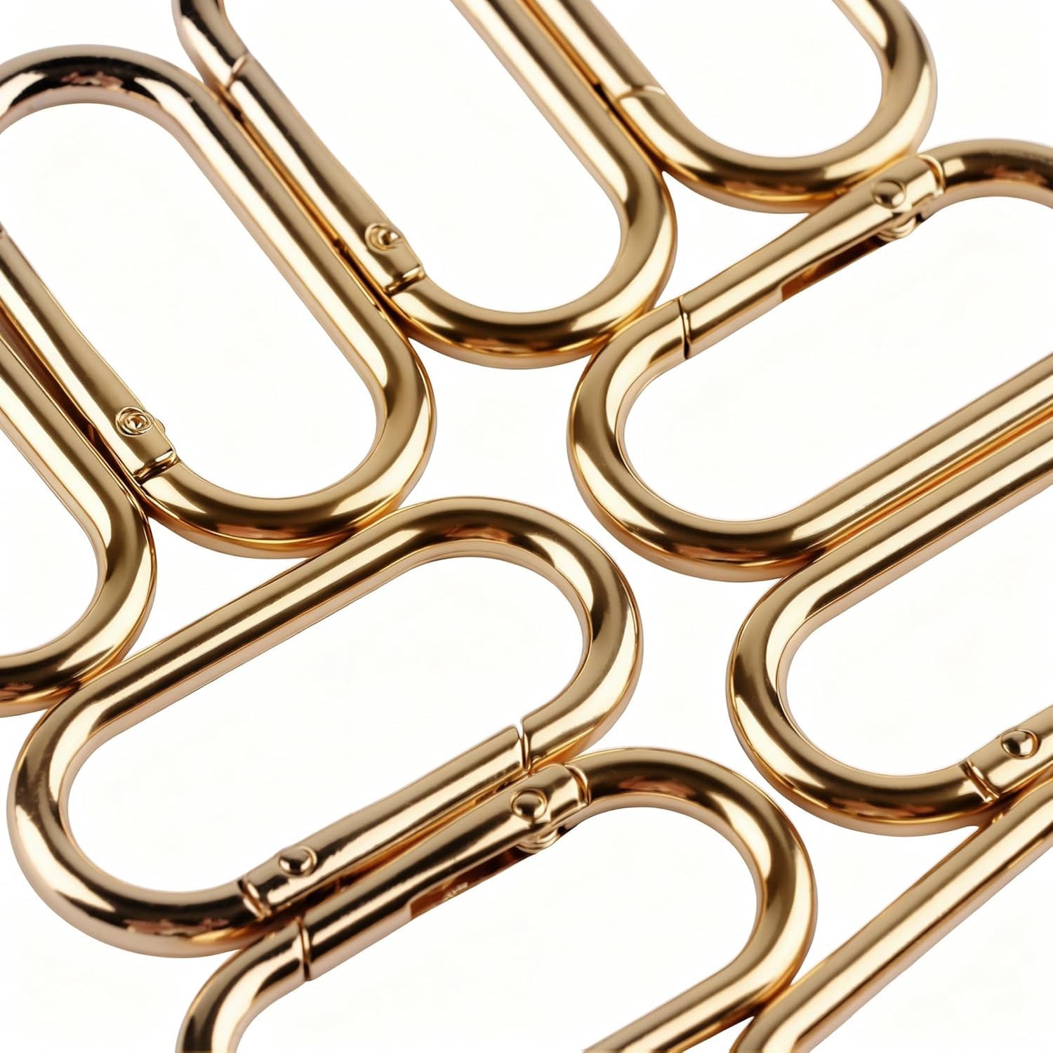 27Pcs Gold Oval Spring Carabiner Keychain Clips, 2"×1" Metal Snap O Ring Clip Keyring for Bag Charm, Purse, Backpack - Image 7