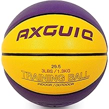 Weighted Heavy Basketball 28.5"/29.5", 2.2LBS/3LBS Non-Slip Outdoor/Indoor Heavy Training Basketball For Dribbling, Passing, Rebounding & Skill Development (Grey Gold, 2.2LBS, Size 6, 28.5