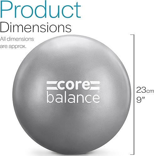 Miniatura 6 de Core Balance Pelota de pilates antiestallido de 9 pulgadas, mini pelota de ejercicio para yoga, barras, estiramiento y entrenamiento de estabilidad
