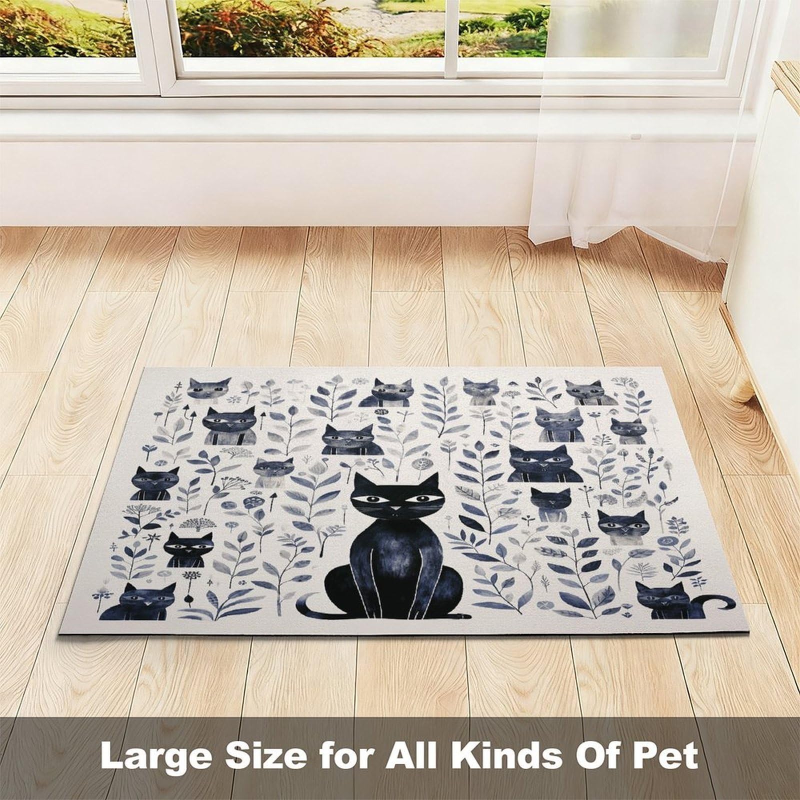 Tapis de nourriture simple pour chat et chat - Tapis d'alimentation antidérapant - Facile à nettoyer pour la nourriture et l'eau - Fournitures pour chien et chat - 43,2 x 76,2 cm