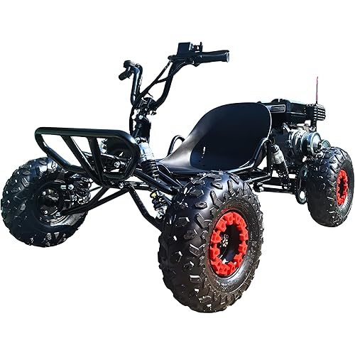212cc Gas Go Kart for Adults & Teens -, 4-Stroke CVT, 6'' Off-Road Tires Hydraulic Disc Brakes 40+ Miles 600 lbs Capacity,Range Outdoor Recreation & Backyard Trails (Black)