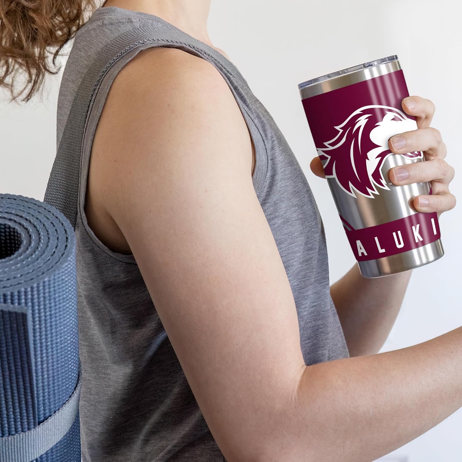 Rico Industries NCAA Southern Illinois Salukis 20oz Stainless Steel Tumbler with Lid - Great For Coffee, Tea, Water or Cocktails - Image 4